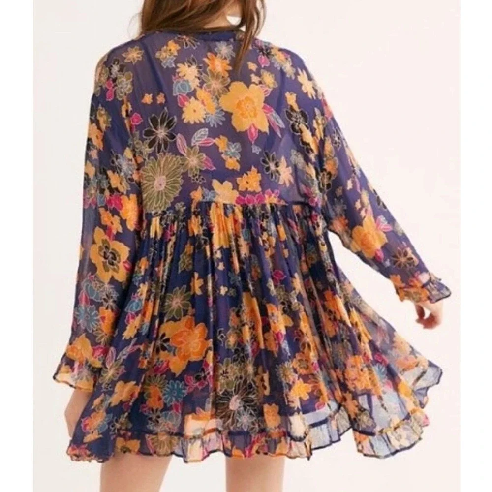 Free‎ People Everything and More Floral Tunic Dress Sz XS